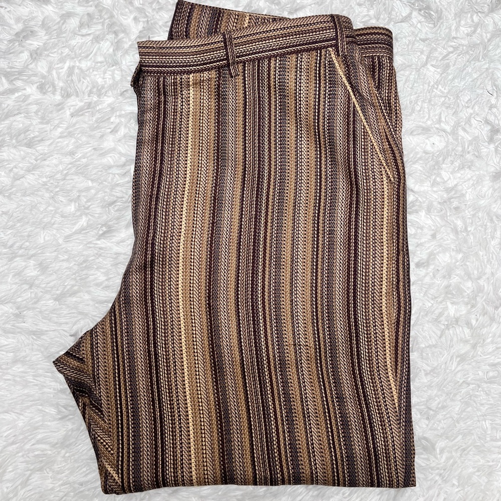 Striped Brown Dress Men Tailored Pants